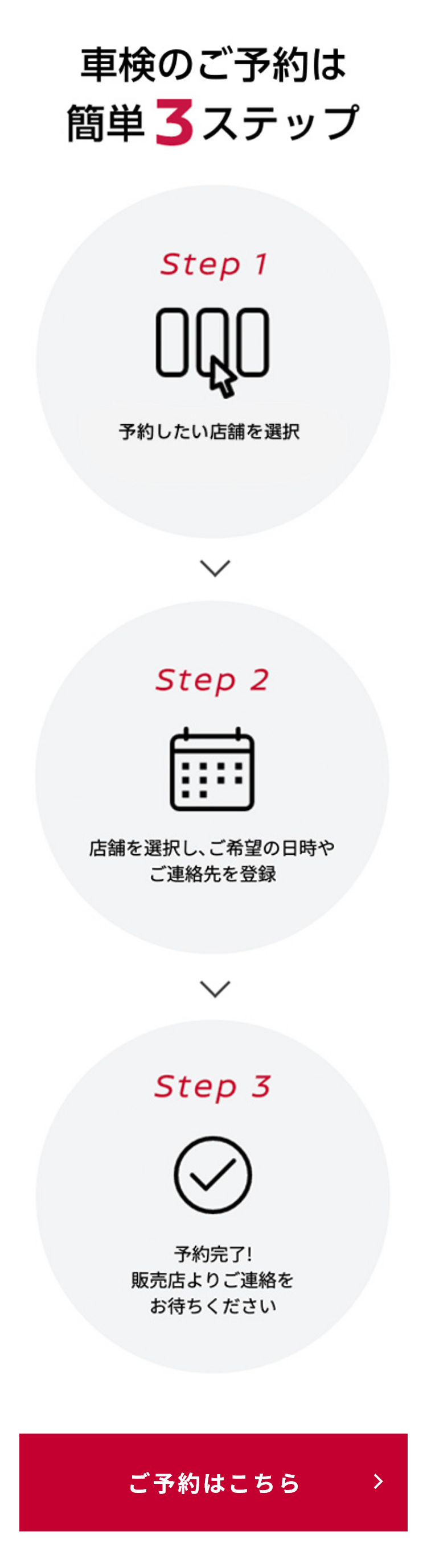 点検のご予約は簡単3ステップ