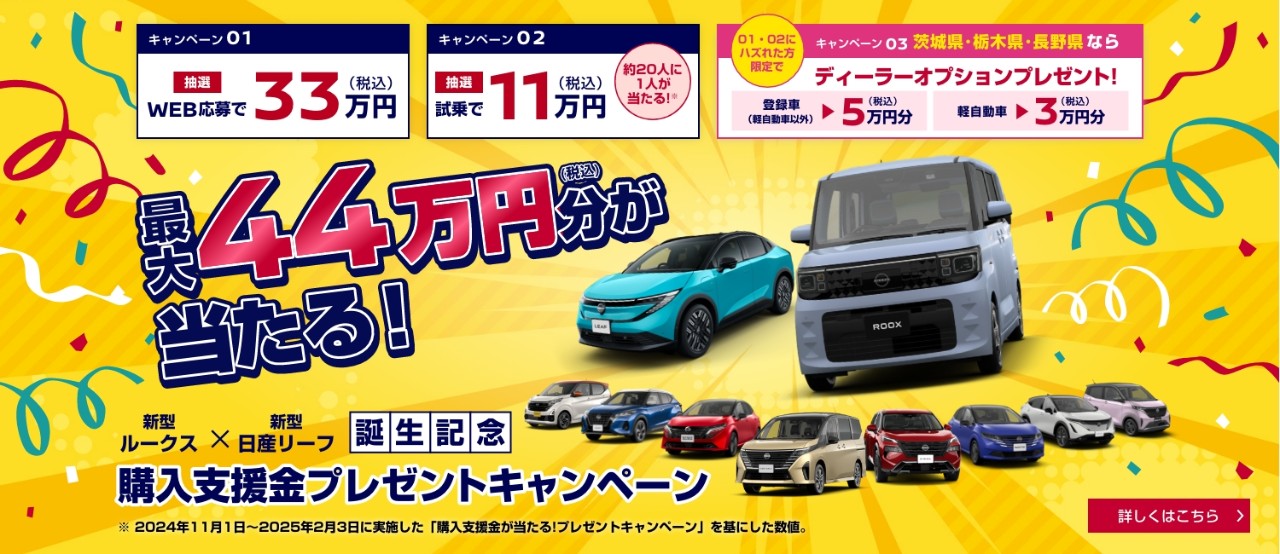 購入支援金プレゼント